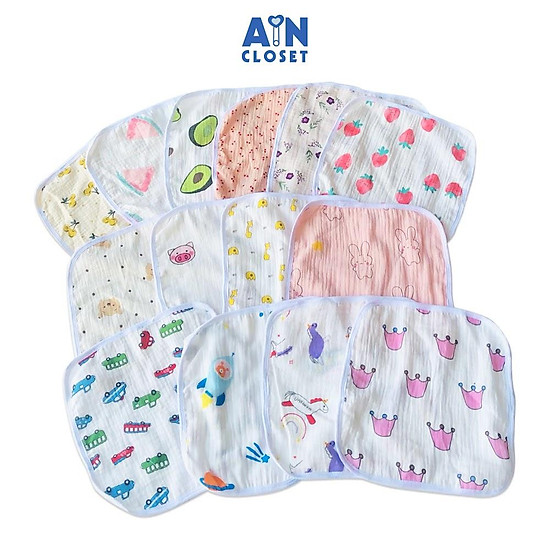 Set 10 khăn tay cho bé xô muslin 25x25 cm - aicdbt2x24ao - ain closet - ảnh sản phẩm 1