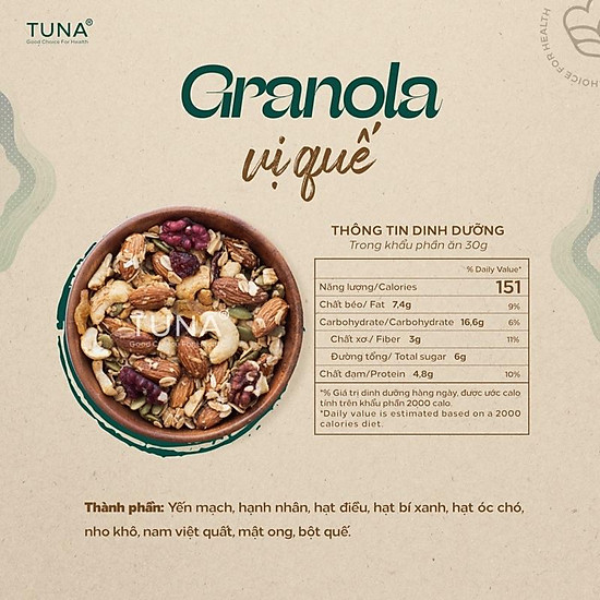 Granola - ngũ cốc ăn kiêng không đường- vị truyền thống 250g - ảnh sản phẩm 3