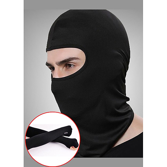 combo Khăn trùm đầu Ninja Fullface + Găng Tay Chống Nắng Xỏ Ngón ...