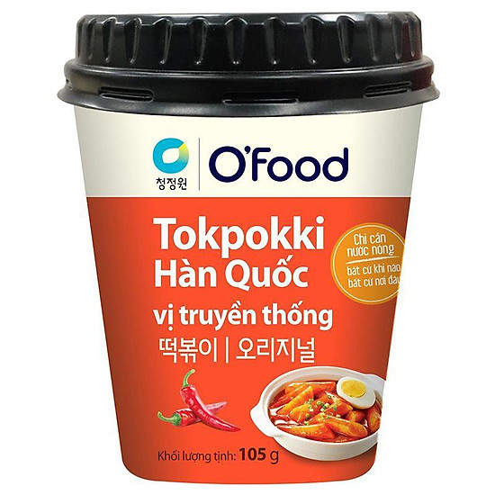 Bánh gạo tokpokki hàn quốc vị truyền thống kèm sốt nấu o food ly 105g - ảnh sản phẩm 1