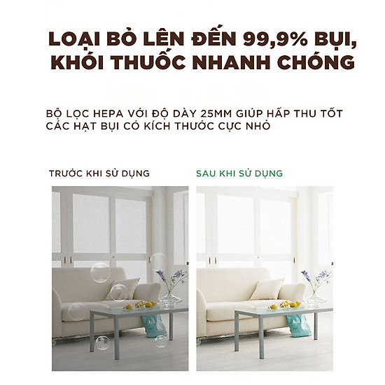 Máy lọc không khí dhome k-169 có tia uv khử khuẩn - lọc bụi mịn - ảnh sản phẩm 4