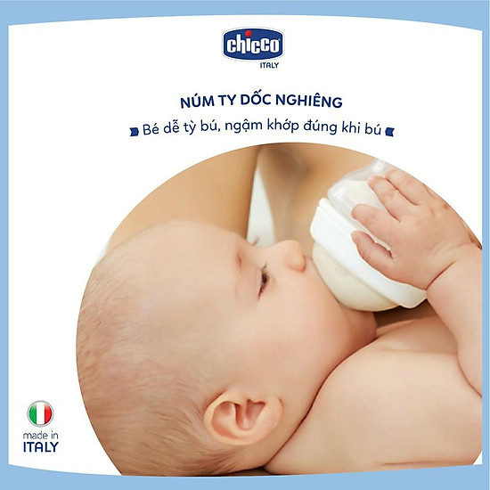 Bình sữa núm nghiêng pisa natural feeling 0m+ chicco 150ml - ảnh sản phẩm 2