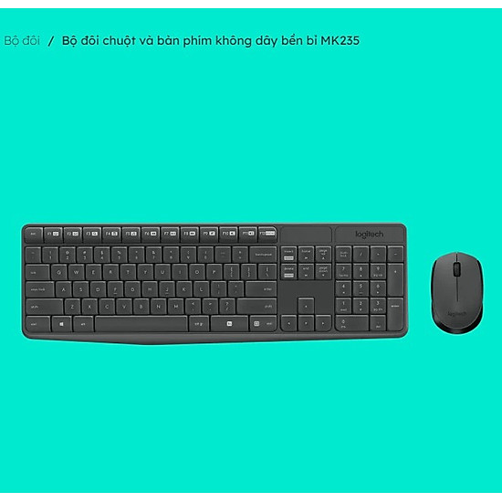 Bộ đôi Chuột Và Bàn Phím Không Dây Logitech Mk235 Hàng Chính Hãng 3184