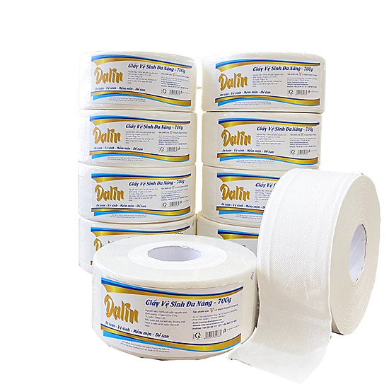 Combo 3 giấy vệ sinh cuộn lớn cao cấp 700g dalin dành cho nhà hàng - ảnh sản phẩm 4