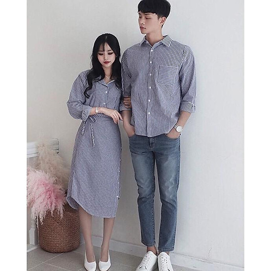 Mua Áo đôi áo cặp Set váy áo sơ mi cặp cao cấp đồ đôi nam nữ chất đẹp  AV172  váy nữ M áo nam Lxám tại Couple Tina 1  Tiki