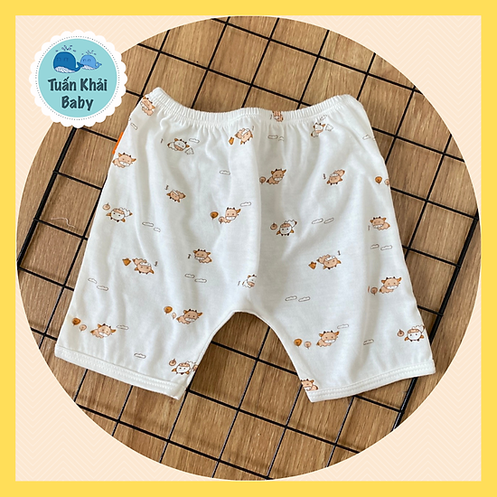 Quần sơ sinhcotton cao cấp cuncon mẫu quần đùi đáy ngang họa tiết size 1,2 - ảnh sản phẩm 6