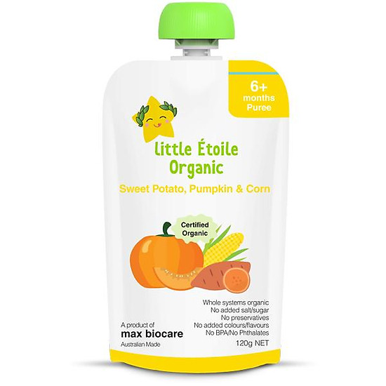 4 túi thực phẩm ăn dặm hữu cơ little étoile organic vị khoai lang - ảnh sản phẩm 2