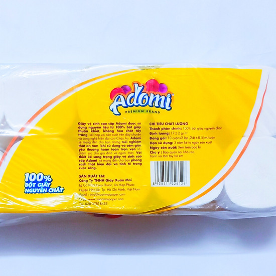 Giấy cuộn không lõi cao cấp adomi 100% bột giấy nguyên chất tiêu chuẩn - ảnh sản phẩm 3