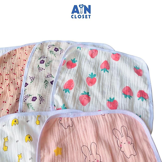 Set 10 khăn tay cho bé xô muslin 25x25 cm - aicdbt2x24ao - ain closet - ảnh sản phẩm 4