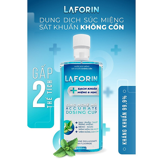 Nước súc miệng kháng khuẩn không cồn laforin chlorhexidine 500ml - ảnh sản phẩm 1