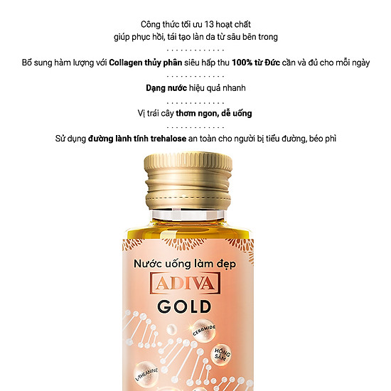 Nước uống làm đẹp collagen adiva gold 14 lọ x 30ml hộp - ảnh sản phẩm 3