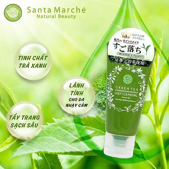 Gel tẩy trang trà xanh nhật bản santa marché green tea deep cleansing 70g - ảnh sản phẩm 1