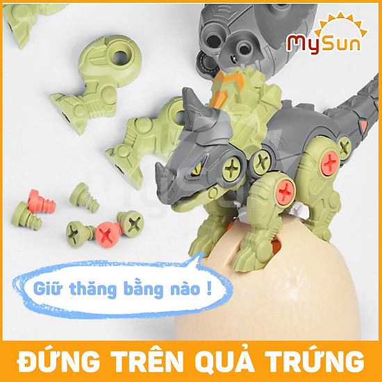 Đồ chơi bóc mở quả trứng lắp ráp ghép khủng long bạo chúa biến hình mysun - ảnh sản phẩm 6