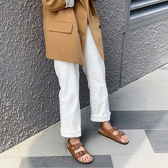 Mua Giày sandal đế trấu 2 khóa Unisex - Nâu - 41 tại 1955 Store | Tiki