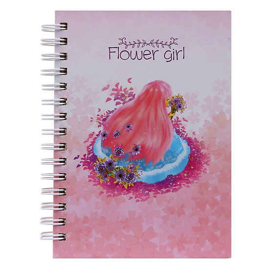 Sổ Tay Vivaone LX Bìa Giấy Flower Girl (13 x 18 cm) - Hồng 