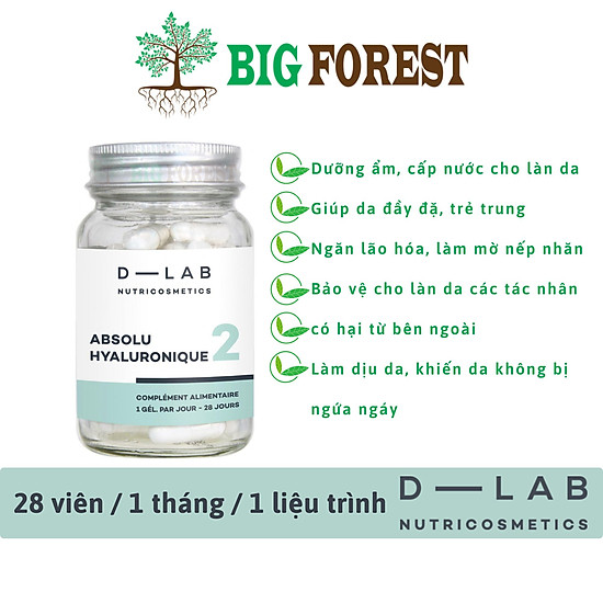 Viên uống d-lab dưỡng ẩm cấp nước cho da ngăn lão hóa mờ nếp nhăn absolu - ảnh sản phẩm 1