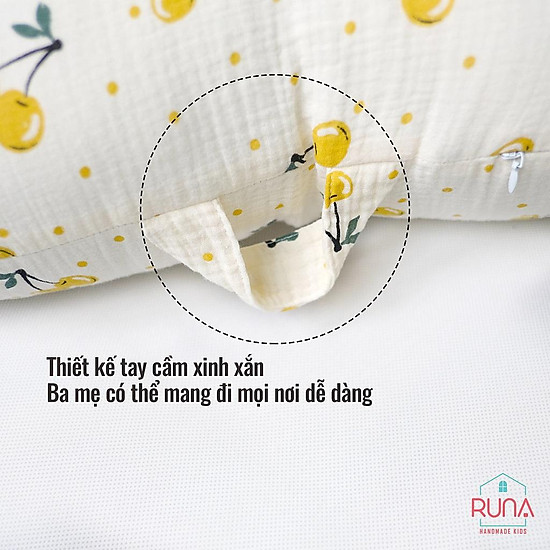 Gối chống trào ngược dạ dày cao cấp cho bé muslin runa kids đẹp họa tiết - ảnh sản phẩm 10