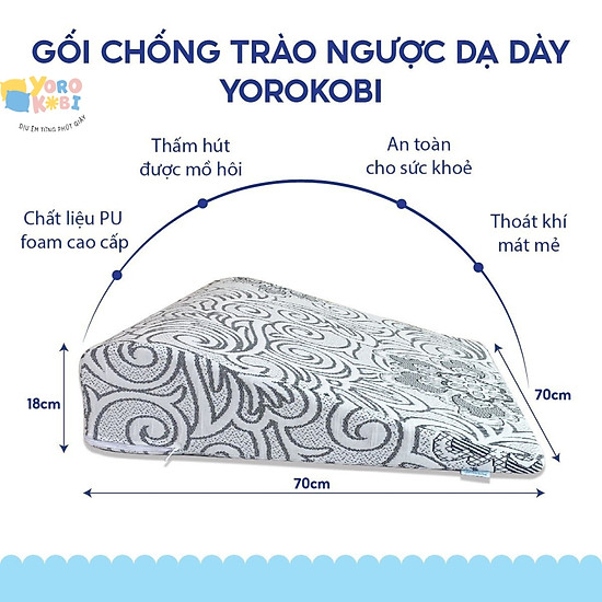 Gối chống trào ngược dạ dày yorokobi kt 70x60x18cm bo tròn cải tiến chống - ảnh sản phẩm 6