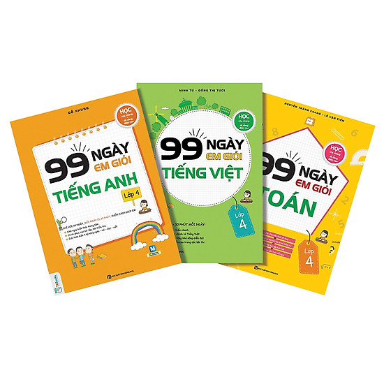 Combo 3 Cuốn 99 Ngày Em Giỏi Toán - Tiếng Việt - Tiếng Anh Lớp 4