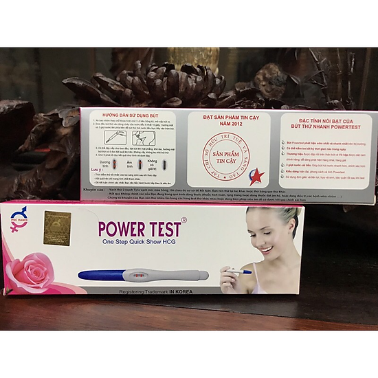 Bút thử thai nhanh powertest chính hãng 1 chiếc - che tên sản phẩm - ảnh sản phẩm 1