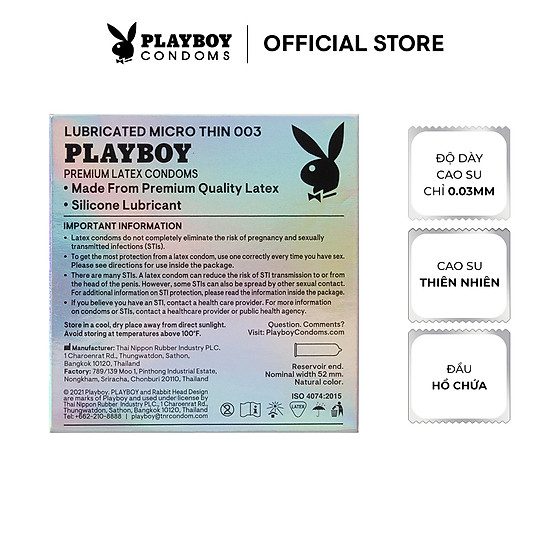 Bộ 2 bao cao su playboy 003 micro-thin hộp 3 cái - ảnh sản phẩm 5