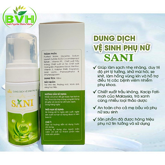 Dung dịch vệ sinh phụ nữ sani chiết xuất từ lá trầu không 100ml - ảnh sản phẩm 4