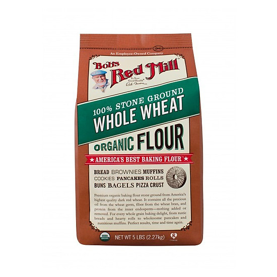 Bột mì nguyên cám hữu cơ organic whole wheat bob s red mill 2.27kg - ảnh sản phẩm 1