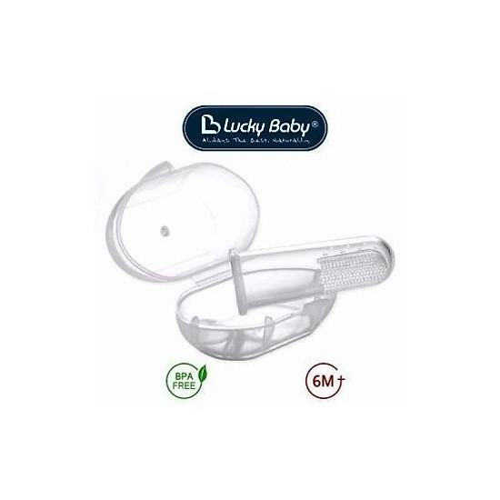 Rơ lưỡi silicone lucky baby - finger silicone brush help to maintain - ảnh sản phẩm 1