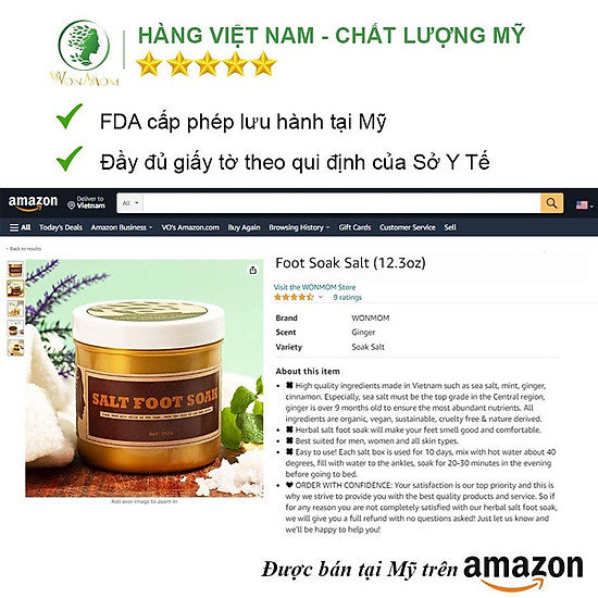 Muối ngâm chân thảo mộc giảm đau nhức, thư giãn cơ thể wonmom 350g - ảnh sản phẩm 2