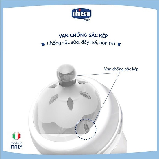 Bình sữa núm nghiêng pisa natural feeling 0m+ chicco 150ml - ảnh sản phẩm 3