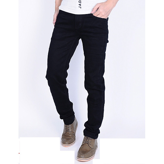 Quần jeans nam trơn trắng đen vải êm co giãn dáng ôm - ảnh sản phẩm 3