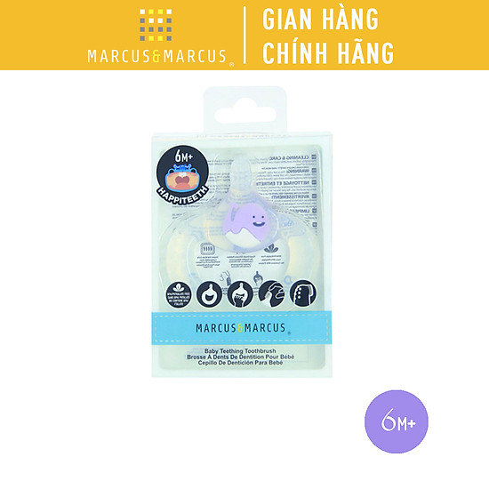 Bàn chải đánh răng kiêm gặm nướu silicon cho bé marcus & marcus - ảnh sản phẩm 1