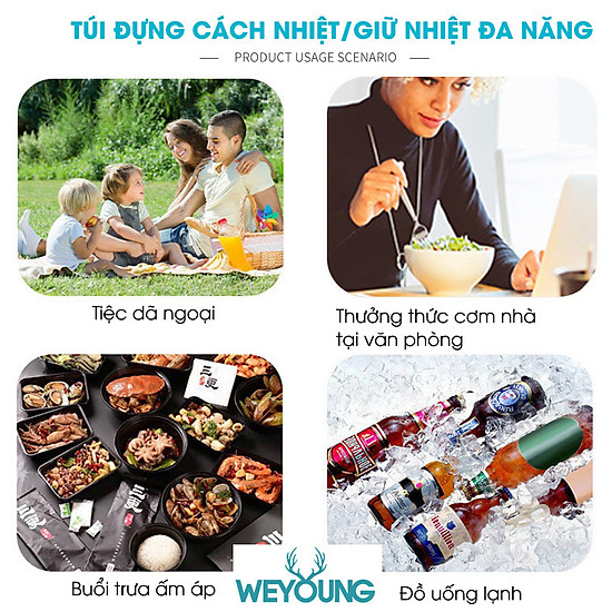 Túi đựng hộp cơm cao cấp. túi giữ nhiệt đa năng nhiều lớp. túi đựng đồ ăn - ảnh sản phẩm 6