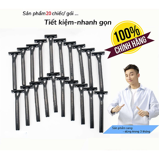 Dao cạo râu cao cấp nhật luf-20p bộ 20 chiếc màu đen - ảnh sản phẩm 1