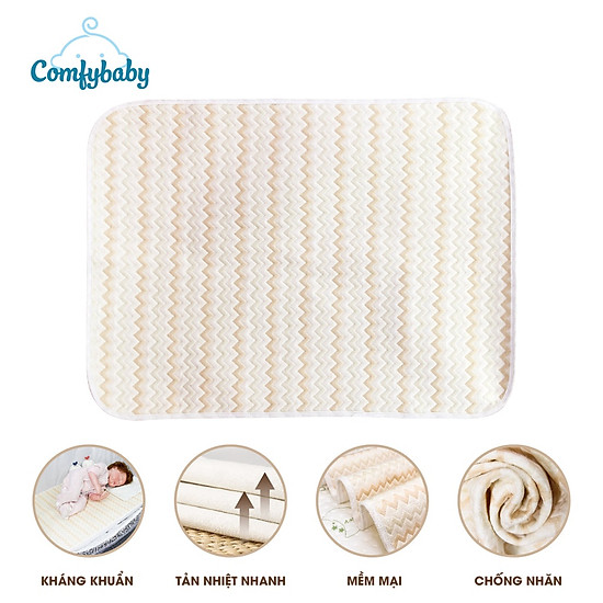 Tấm lót chống thấm thay tã cho bé 4 lớp vải organic comfybaby 100% cotton - ảnh sản phẩm 7