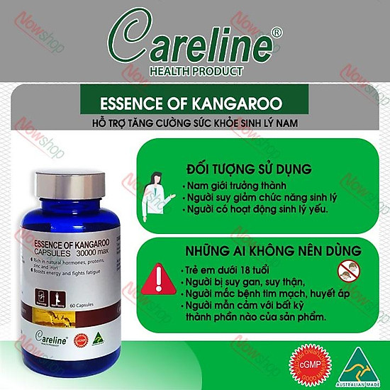 Viên uống tăng cường sinh lý nam careline essence of kangaroo 30000max - ảnh sản phẩm 4