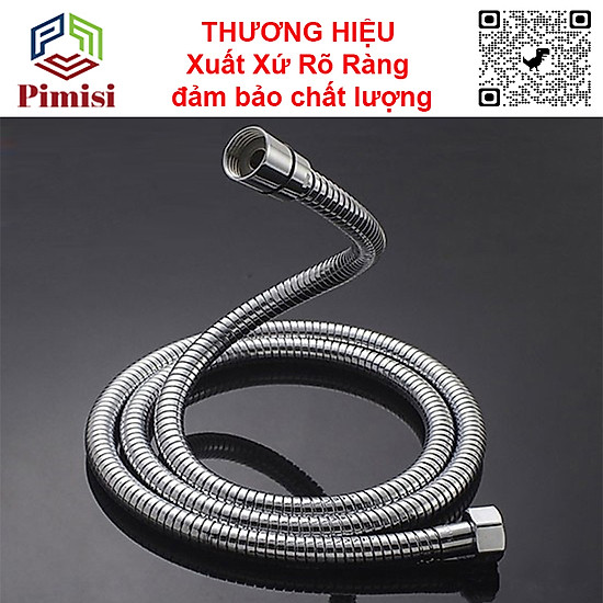 Dây vòi hoa sen tắm nóng lạnh pimisi bằng inox 304 với đầu dây đồng thau - ảnh sản phẩm 2