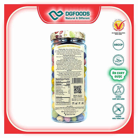 Đậu phộng sầu riêng đa sắc dgfoods 250g natural multicolored durian coated - ảnh sản phẩm 4