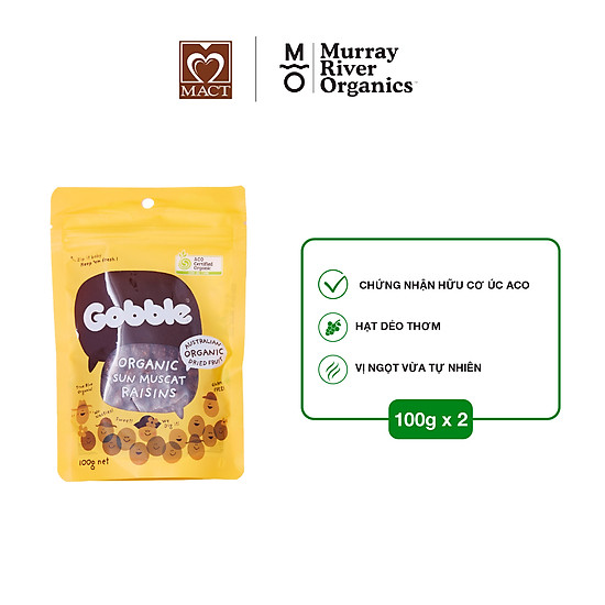 Combo 2 gói nho khô hữu cơ gobble - sun muscat raisins 100g - ảnh sản phẩm 1