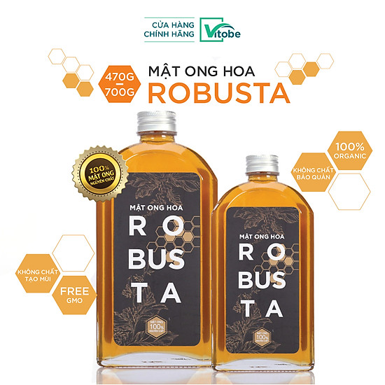 Mật ong hoa robusta vitobe 470gr - 100% nguyên chất & hữu cơ - ảnh sản phẩm 1