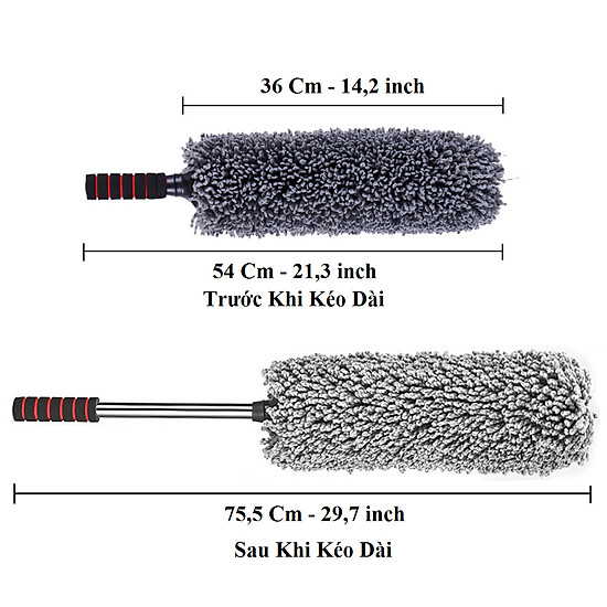 Chổi lau xe ô tô sợi quang dầu, điều chỉnh được độ dài  có túi đựng  chính - ảnh sản phẩm 3