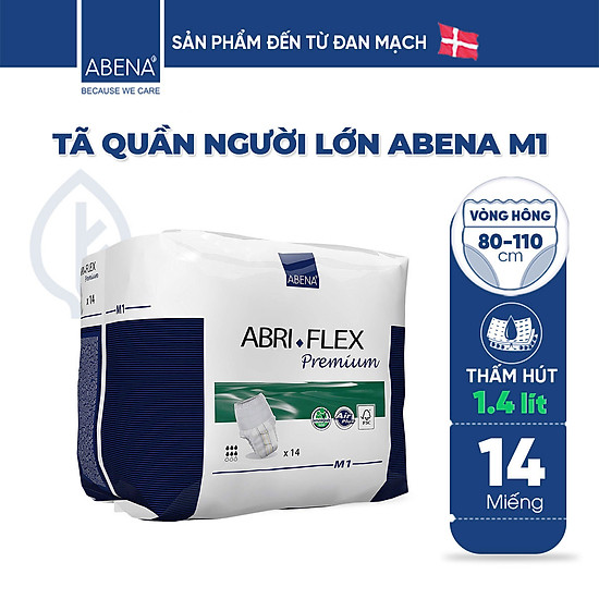 Thấm hút 1.4 lít tã quần người lớn abena abri flex premium m1 14 miếng - ảnh sản phẩm 1