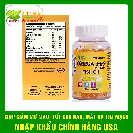 Omega 3-6-9 fish oil nature gift giúp bổ não - ảnh sản phẩm 3