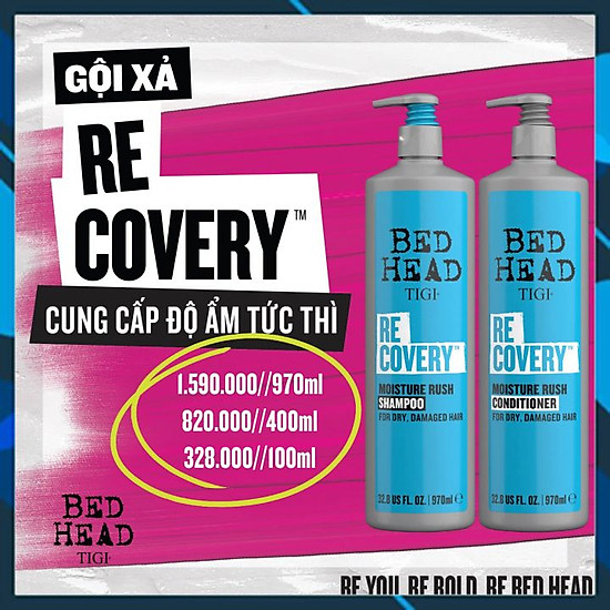 Dầu gội xả phục hồi tóc tigi bed head recovery moisture rush 970mlx2  new - ảnh sản phẩm 5