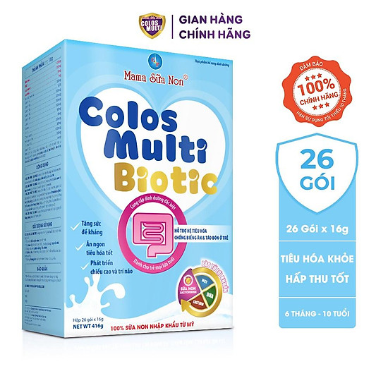 Sữa bột colosmulti biotic hộp 26 gói x 16g chuyên biệt cho trẻ táo bón - ảnh sản phẩm 2