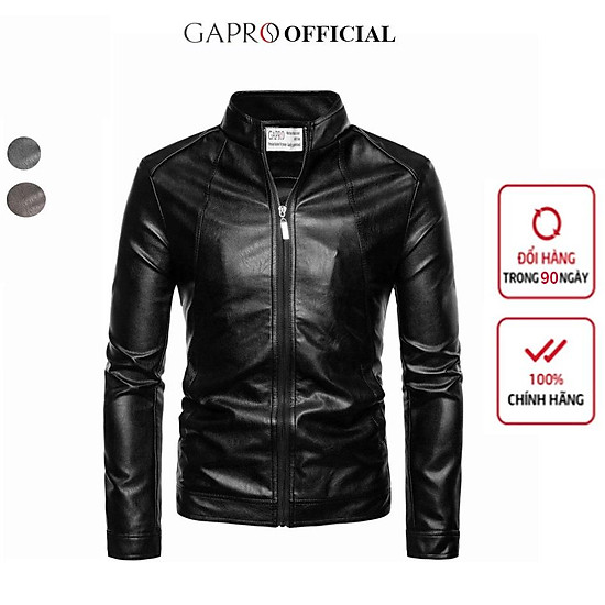 Áo khoác da nam 2 lớp cao cấp gapro fashion lớp da ngoài lớp lót lông ấm - ảnh sản phẩm 3