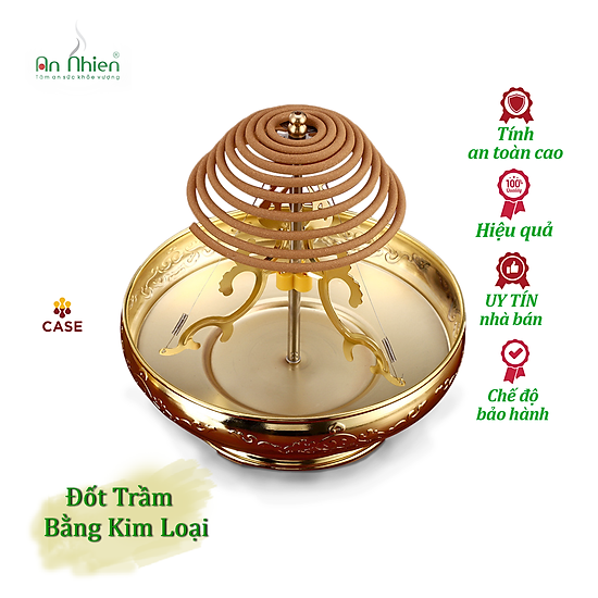 Khay, đĩa đốt trầm hương, khay đốt nhang vòng bằng kim loại kl03 - ảnh sản phẩm 1