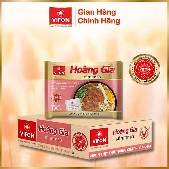 Thùng 18 Mì Thịt Bò HOÀNG GIA VIFON (130gr / Gói)