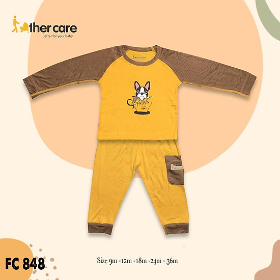 Bộ quần áo fathercare raglan dt - cún tách trà fc848 - ảnh sản phẩm 6