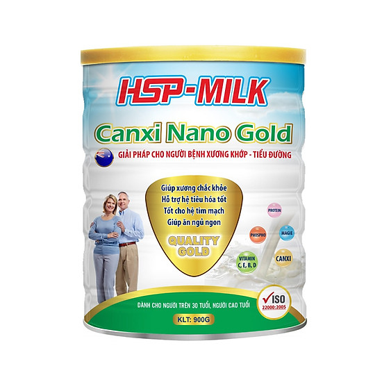 Sữa bột hsp canxi nano gold cho người bệnh xương khớp, tiểu đường hộp 900g - ảnh sản phẩm 1